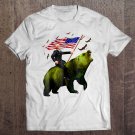 Tadostore Epic Trump Riding A Bear Holding Usa Flag With Eagles Shirt Tee Shirt