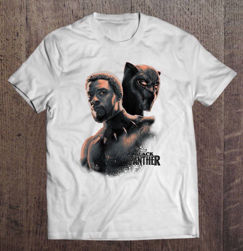 Tadostore Marvel Black Panther T'challa Unmasked Portrait Tee Shirt