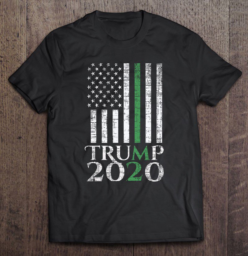 Tadostore Trump 2020 Thin Green Line American Flag Donald Usa Tee Shirt