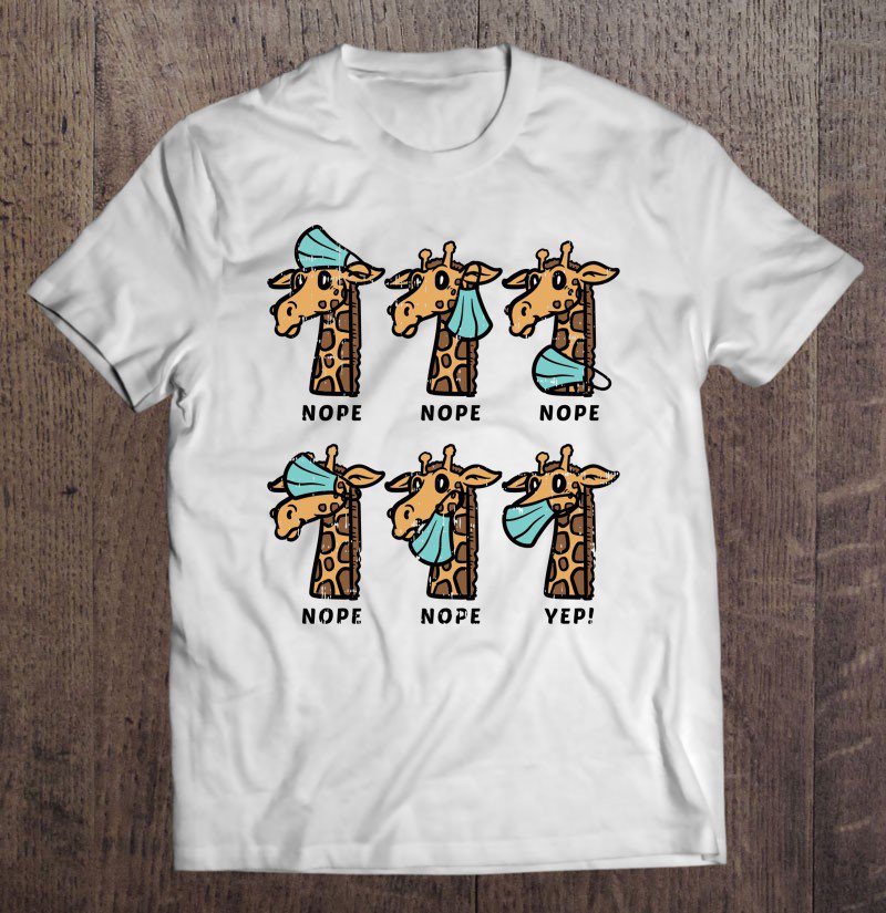 Tadostore Giraffe Face Mask Animal Social Distancing Quarantine Tee Shirt