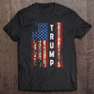 Tadostore Trump Vintage Retro Distressed Usa Flag American Trump Flags Tee Shirt