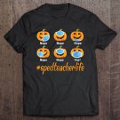 Tadostore Womens Funny Halloween Sped Teacher Life 2020 Pumpkin Wearing Mask V-Neck Tee Shirt