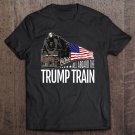 Tadostore All Aboard The Trump Train 2020 American Flag Tee Shirt