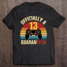 Tadostore Vintage Officially Quaranteen Funny 13Th Birthday Gamer Tee Shirt
