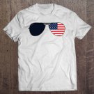 Tadostore Joe Biden Aviator American Flag Sunglasses Patriotic Tee Shirt