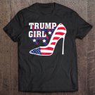 Tadostore Funny Trump Girl Gift Cute High Heel American Flag Women Tee Shirt