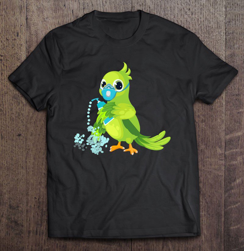 Tadostore Parrot Wearing A Face Mask Tee Shirt