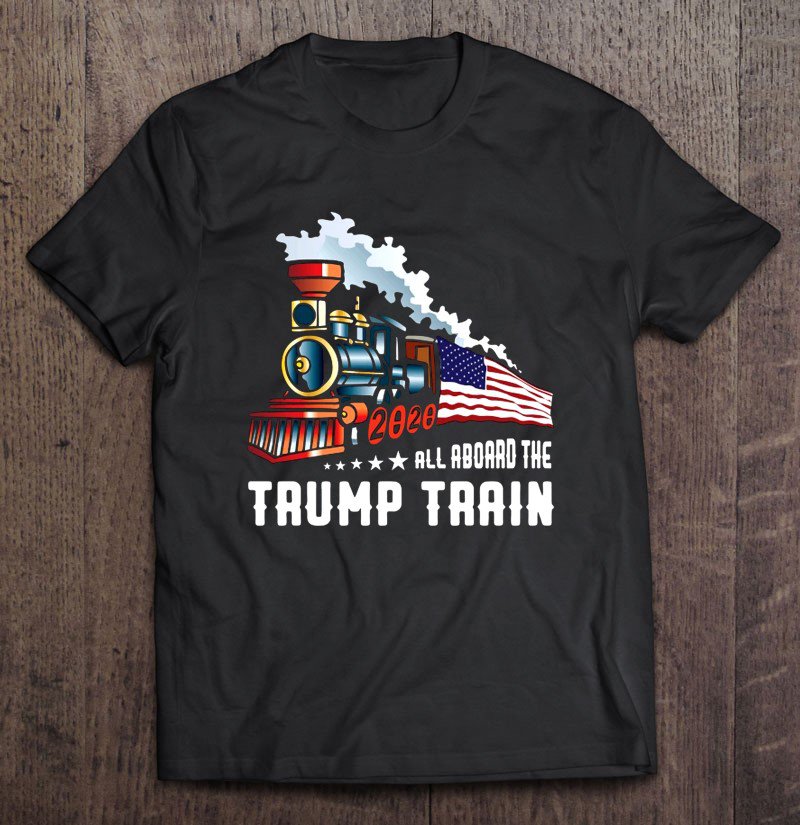Tadostore All Aboard The Trump Train American Flag Tee Shirt