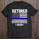 Tadostore Retired Thin Blue Line Trump 2020 American Flag Vintage Tee Shirt