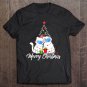 Tadostore Funny Cats Wearing Face Mask Merry Christmas Tree Lights Tee Shirt