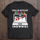 Tadostore Chillin With My Virtual Snowmies Online Teaching Pajama Xmas Tee Shirt