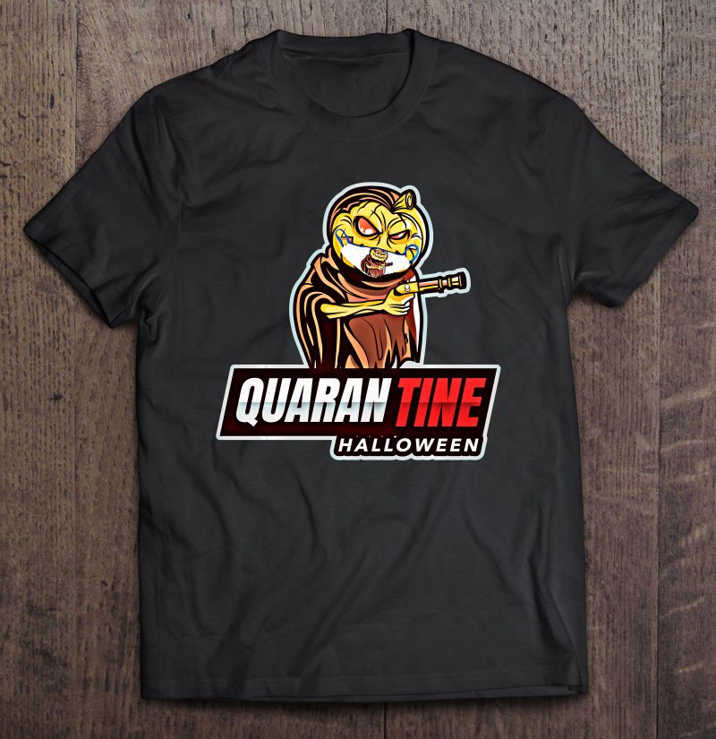 Tadostore Quarantine Halloween (Pumpkin Mask & Gun) Tee Shirt