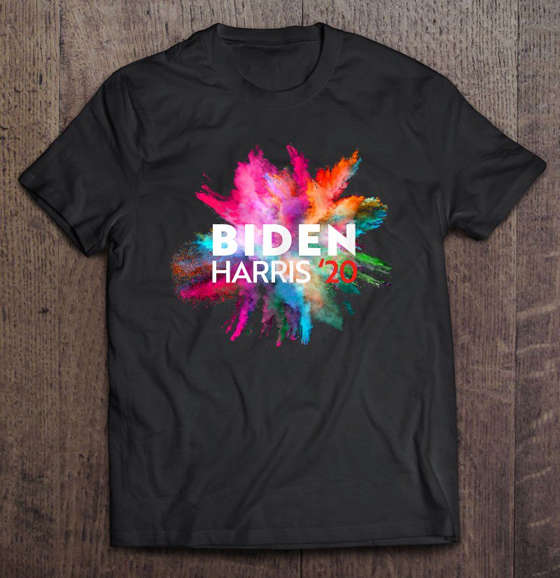 Tadostore Joe Biden Kamala Harris 2020 Hipster Tie Dye Chalk Explosion Tee Shirt