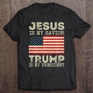 Tadostore Jesus Is My Savior Trump Is My President Vintage American Tee Shirt