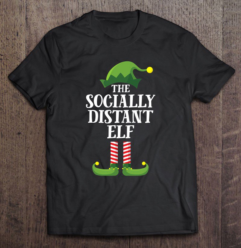 Tadostore Socially Distant Elf Matching Family Group Christmas Funny Tee Shirt
