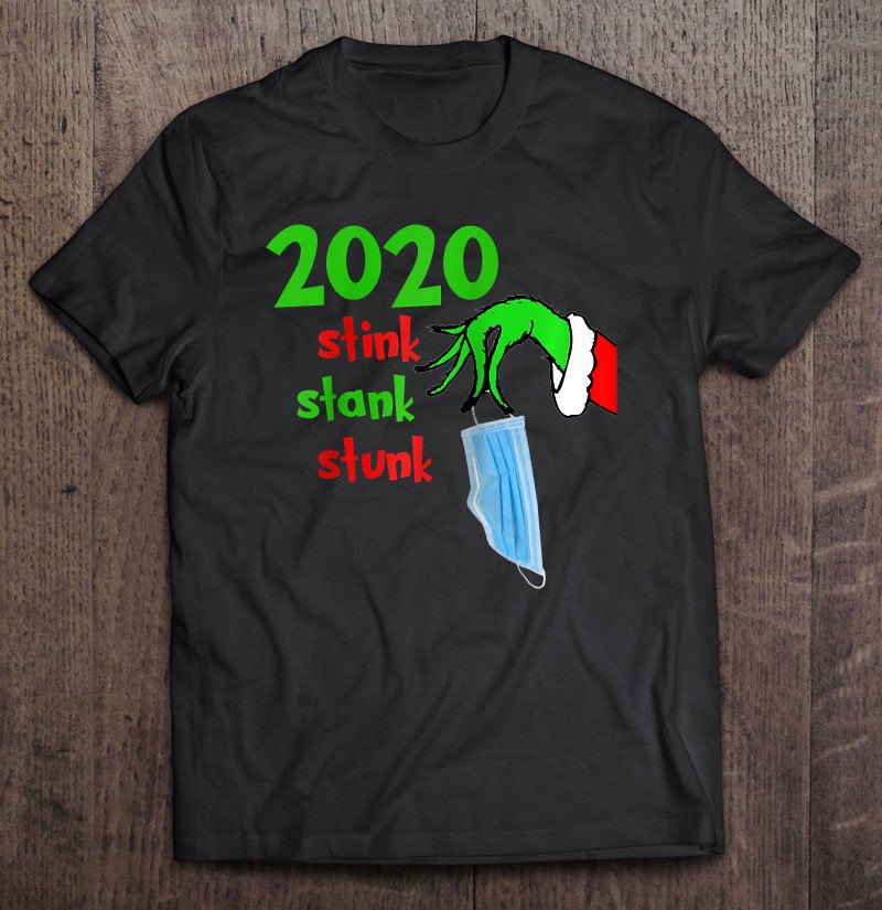 Tadostore 2020, Stink Stank Stunk Mask Funny Novelty Christmas Raglan Baseball Tee Tee Shirt