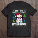 Tadostore Baby It's Covid Outside Pug Dog Wearing Mask Christmas Tee Shirt