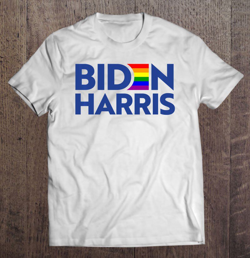 Tadostore Vote Biden Harris President Lgbt Lgbtq Pride Flag Joe Kamala Tee Shirt