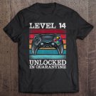Tadostore Level 14 Unlocked In Quarantine Gamers 14Th Birthday Teenage Tee Shirt
