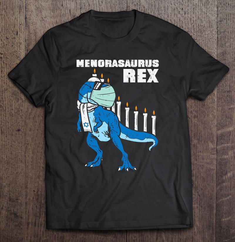 Tadostore Menorasaurus Rex Menorah Trex Mask Hanukkah Quarantine Gift Tee Shirt