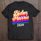 Tadostore Biden Harris 2020 Gay Pride Vintage Retro Rainbow Style Tee Shirt
