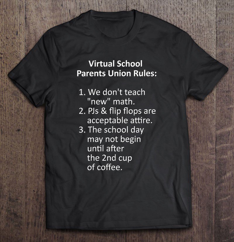 Tadostore Womens Virtual School Parents Union Rules Funny Tee Shirt