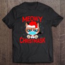Tadostore Meowy Christmask Cat Wearing Mask Quarantine Christmas Tee Shirt