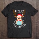 Tadostore Merry Christmask Reindeer Face Mask Funny Christmas Pj Tee Shirt