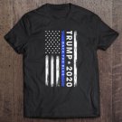Tadostore Pro Trump 2020 Back The Blue Thin Blue Line American Flag Tee Shirt
