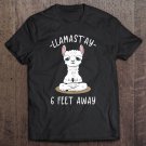 Tadostore Llamastay 6 Feet Away Llama Distancing Yoga Namaste Pose Tank Top Tee Shirt