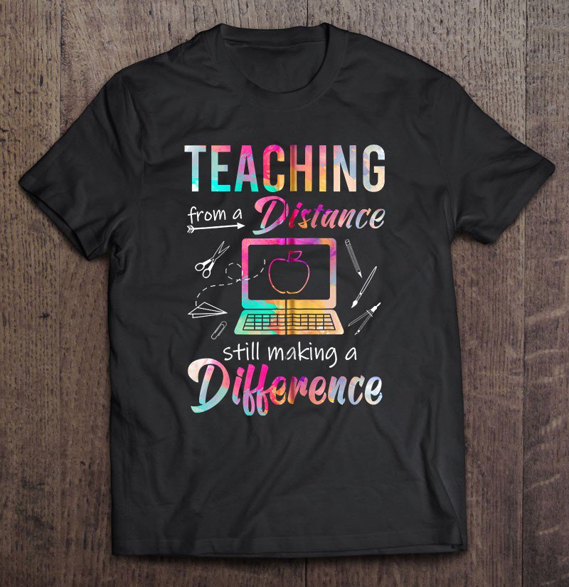 Tadostore Teaching From A Distance Proud Virtual Teacher Quote Zip Tee Shirt