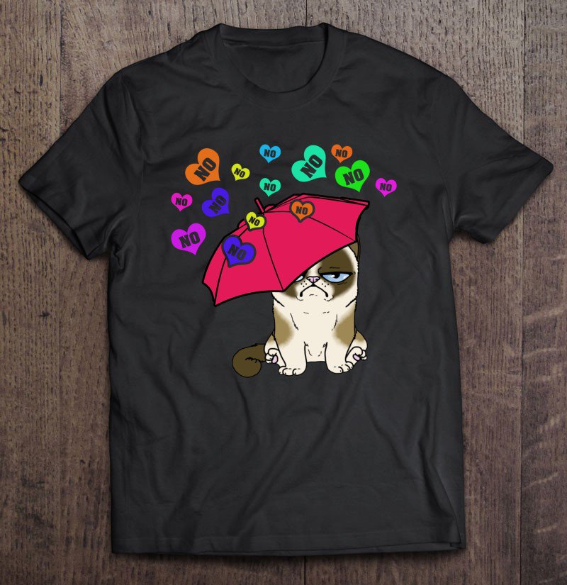 Tadostore Grumpy Valentine's Day Cat No Candy Tee Shirt