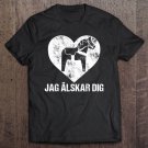 Tadostore Scandinavian Valentine's Day Dala Horse Jag Alskar Dig Tee Shirt
