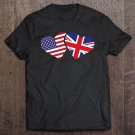 Tadostore United Kingdom Usa Flag Heart British American Love Tee Shirt