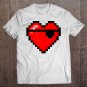 Tadostore Valentines Day Gift Idea Pirate Eye-Patch 8-Bit Heart Gamer Tee Shirt