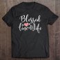 Tadostore Blessed Linewife Red White Plaid Heart Linemans Wife Tee Shirt
