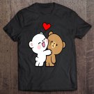 Tadostore Cute Teddy Bear Lover Hug Kiss Love Milk Mocha Valentines Tee Shirt