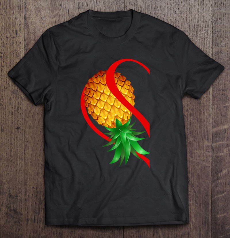 Tadostore Half Left Heart Swinger Upside Down Pineapple For Couple Tee Shirt