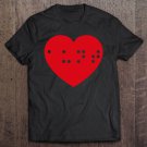 Tadostore Aunt In Braille Big Red Heart Uncontracted Valentine Uncle Tee Shirt