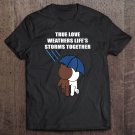 Tadostore Womens Cute Brown Bear Cony Bunny Rabbit True Love Weathers Storms Tee Shirt