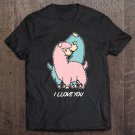 Tadostore I Llove You Llama Kissing Alpaca Couple Valentines Day Gift Tee Shirt