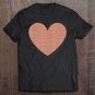 Tadostore St Valentine's Day Faux Rose Gold Heart Tee Shirt