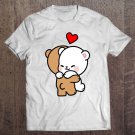 Tadostore Milk Mocha Bear Safe In His Arms Love Hug Kiss Valentines Tee Shirt