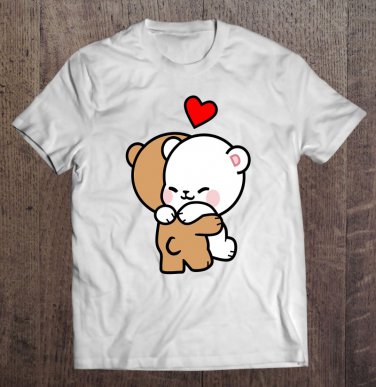 Milk Mocha Bear Safe In His Arms Love Hug Kiss Valentines Digital