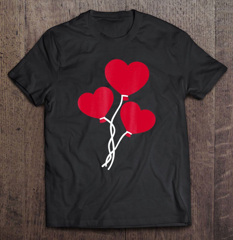 Tadostore Red Heart Balloons Tee Shirt