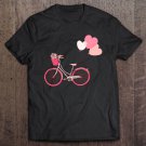 Tadostore Lovely Vintage Pink Bicycle Flowers Balloon Hearts Tee Shirt
