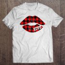 Tadostore Red Buffalo Plaid Lips Valentine Day Xoxo Women Girl Tee Shirt