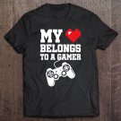 Tadostore My Heart Belongs To A Gamer Shirt Girls Couples Valentine Tee Shirt