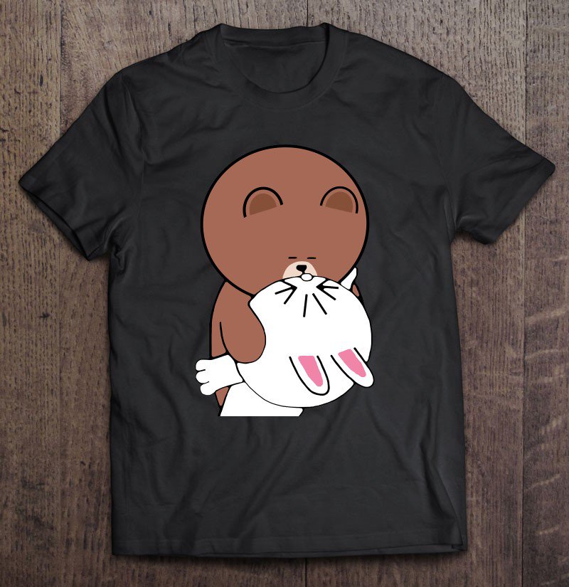 Tadostore Cute Brown Bear Cony Bunny Rabbit Lovers Love Romantic Kiss Tee Shirt