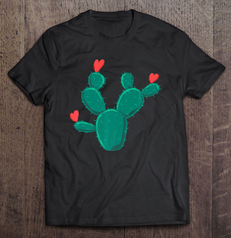 Tadostore Valentine's Day Cactus Heart Tee Shirt